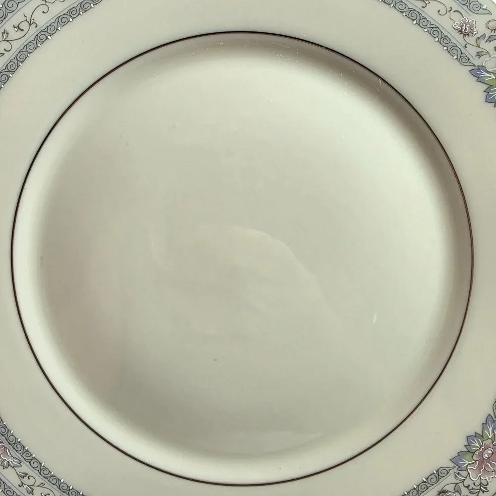TWO Lenox Charleston Dinner Plate Pastel Floral Band Cosmopolitan Line